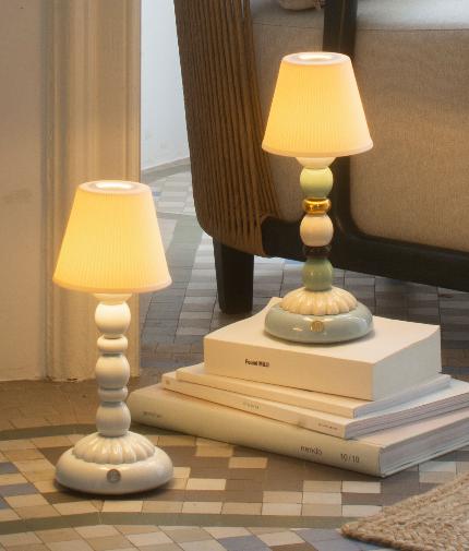 Lladro Palm Firefly Golden Fall Table Lamp