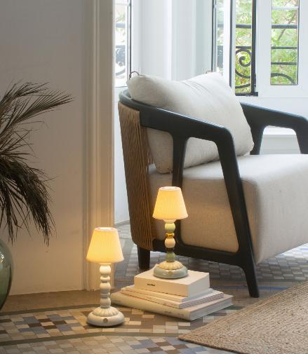 Lladro Palm Firefly Golden Fall Table Lamp